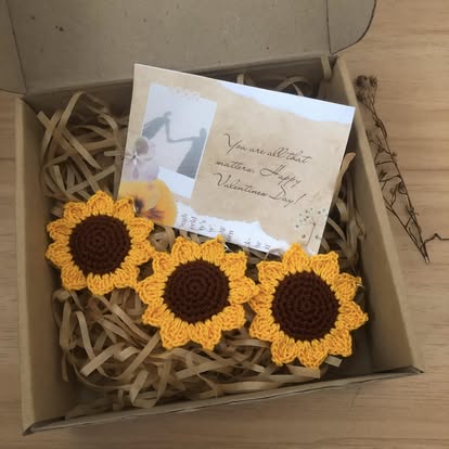Sunflower Coaster Trio Gift Box