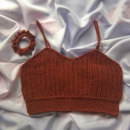 Rust Ribbed Bralette