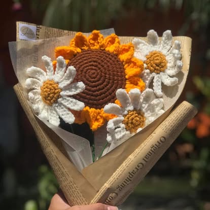 Sunflower & Daisy Newsprint Bouquet
